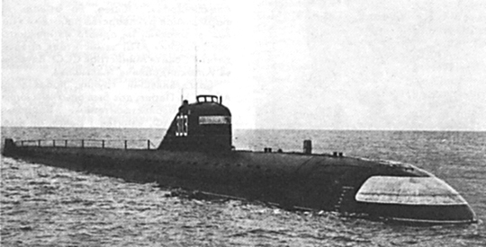 Первая отечественная атомная подводная лодка пр. 627