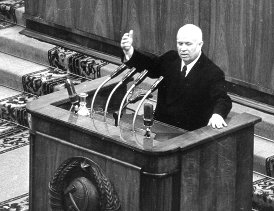 Генеральный секретарь ЦК КПСС Н.С. Хрущев, посетивший институт в 1962 г.
